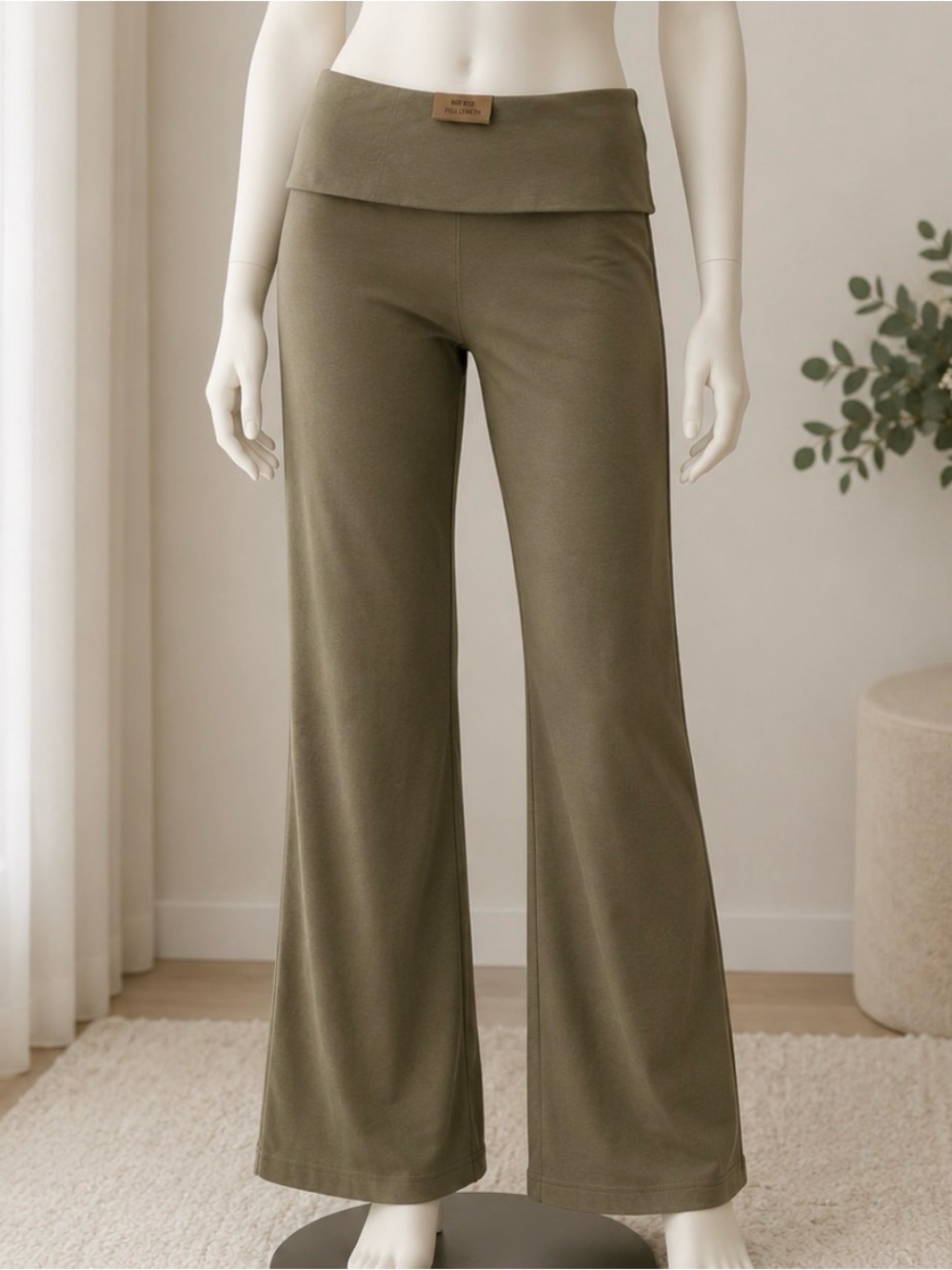 New Victoria's Secret Pink Size XXL Fold Over Leggings Gym Olive Green NWT